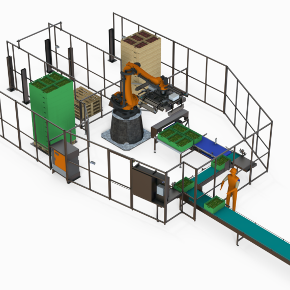 Ilot de palettisation en industrie